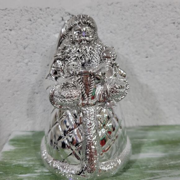 REED & BARTON ~ SILVERPLATE ~ ROTATING MUSIC BOX "SANTA IS COMING TO TOWN" - Picture 2 of 8